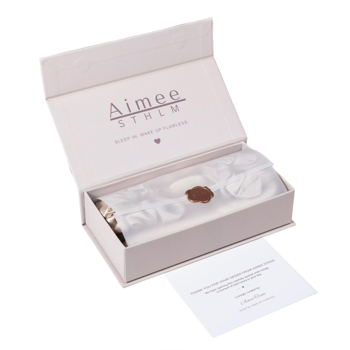 Heatless Curler aus 100 % 22-Momme-Maulbeerseide – Komplettes Set mit Haarbändern, Seiden-Crunchies und Haarklammer von Aimee STHLM