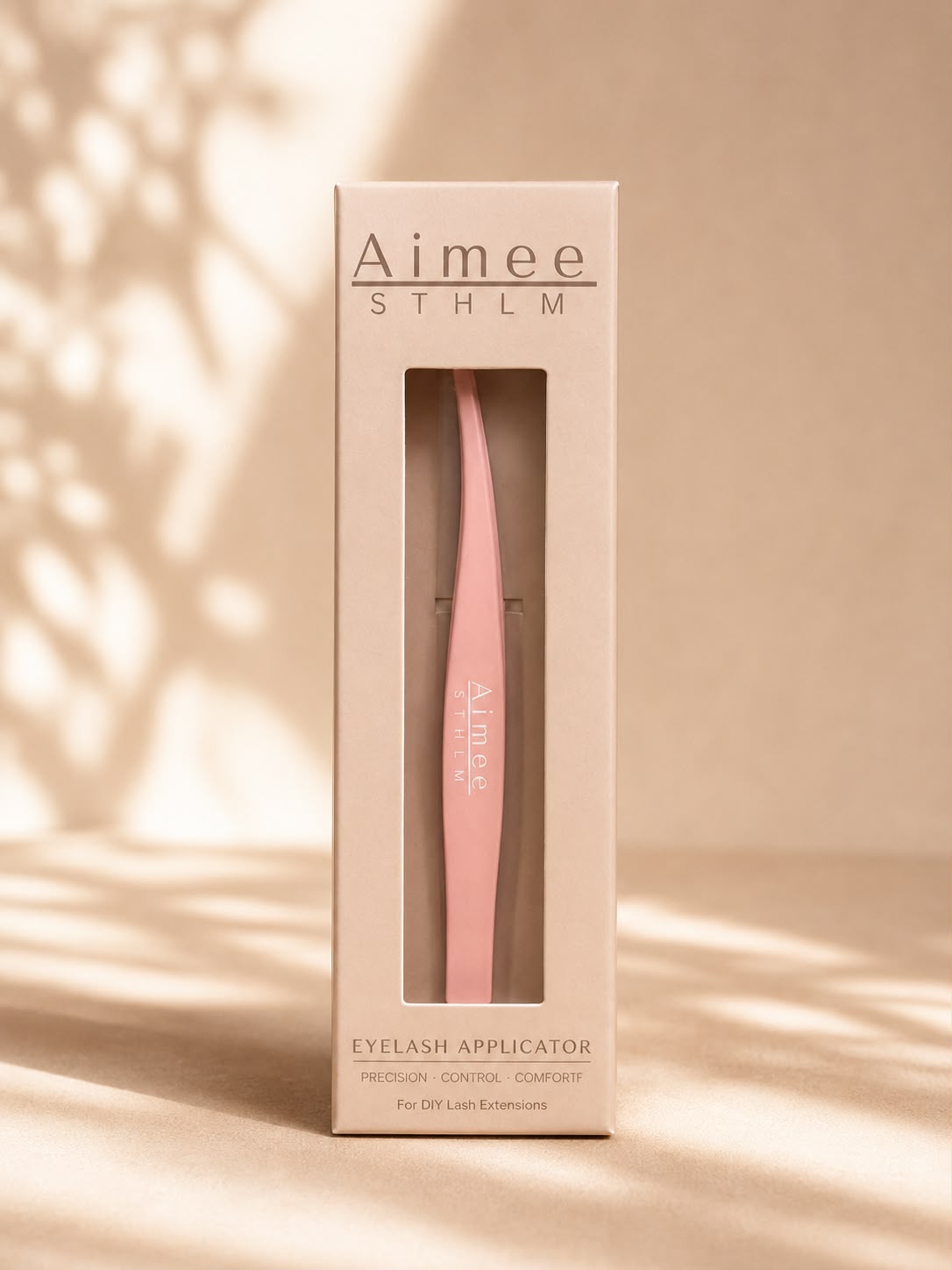 Wimpernapplikator – Ergonomische rosa Wimpernpinzette und Applikator für künstliche Wimpern in einer Schachtel von Aimee STHLM